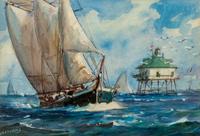 Sailing and Harbor Scenes (a group of three works)