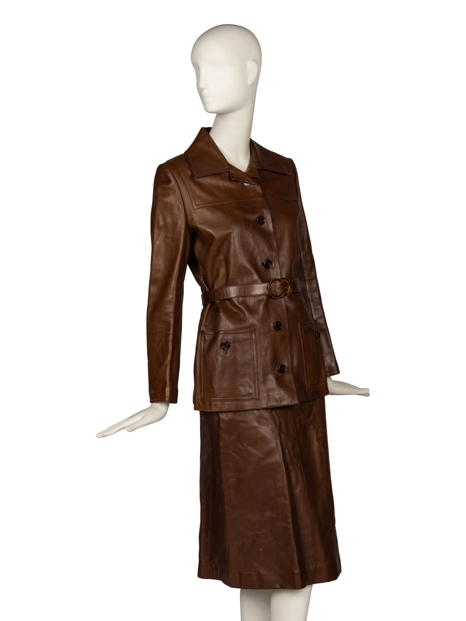 Gucci, Leather Jacket & Skirt