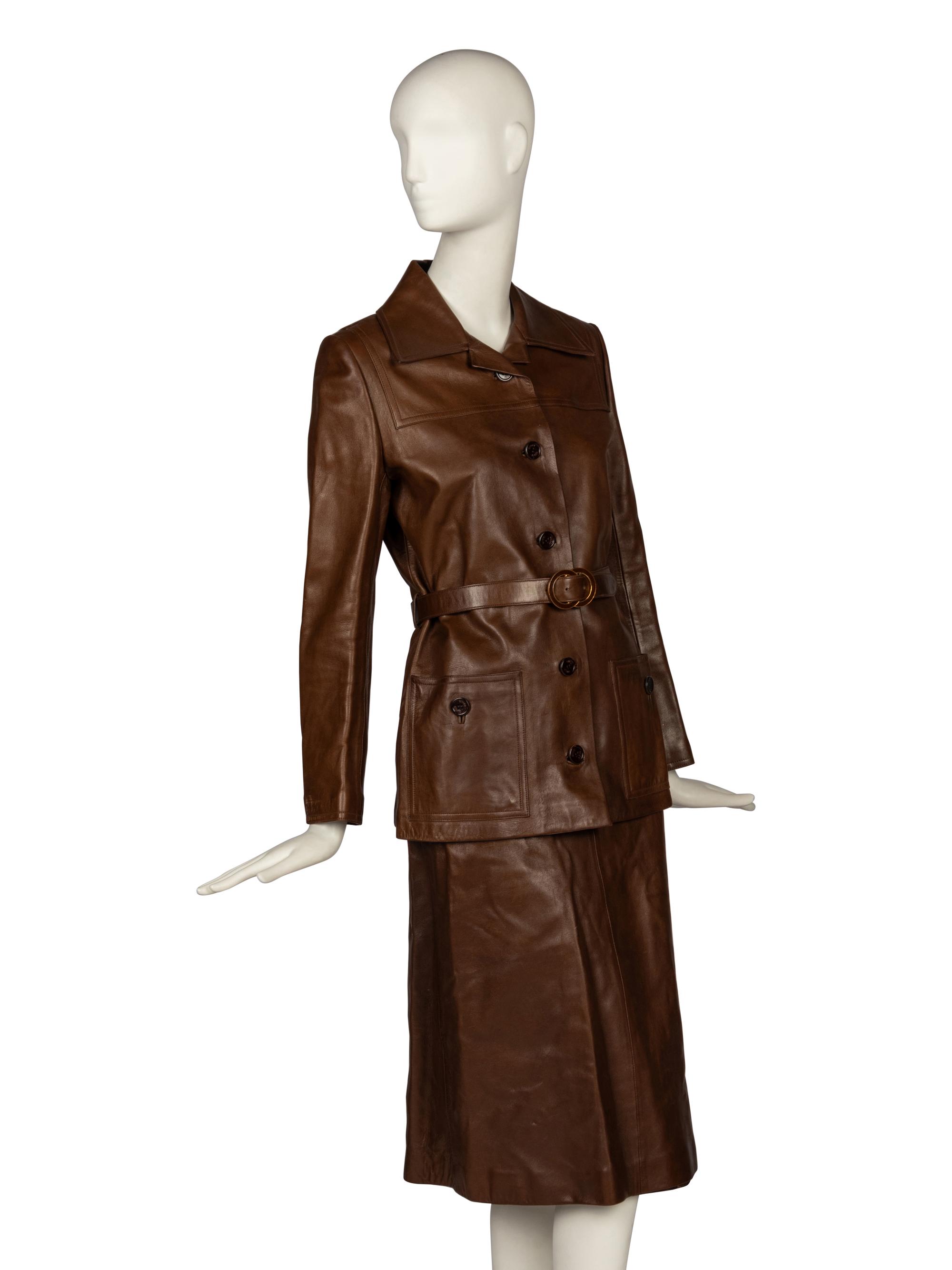 Gucci, Leather Jacket & Skirt
