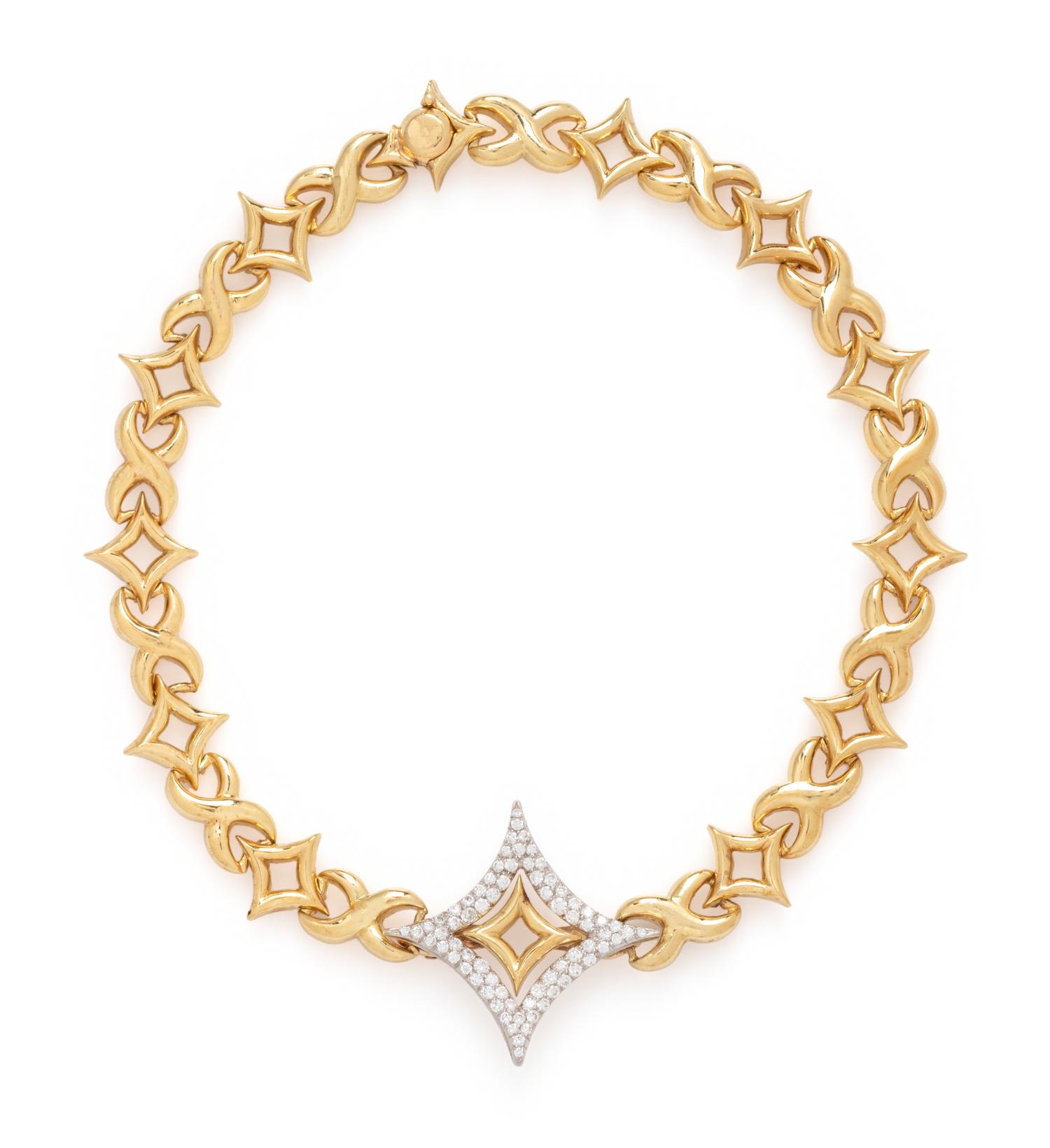YELLOW GOLD AND DIAMOND NECKLACE