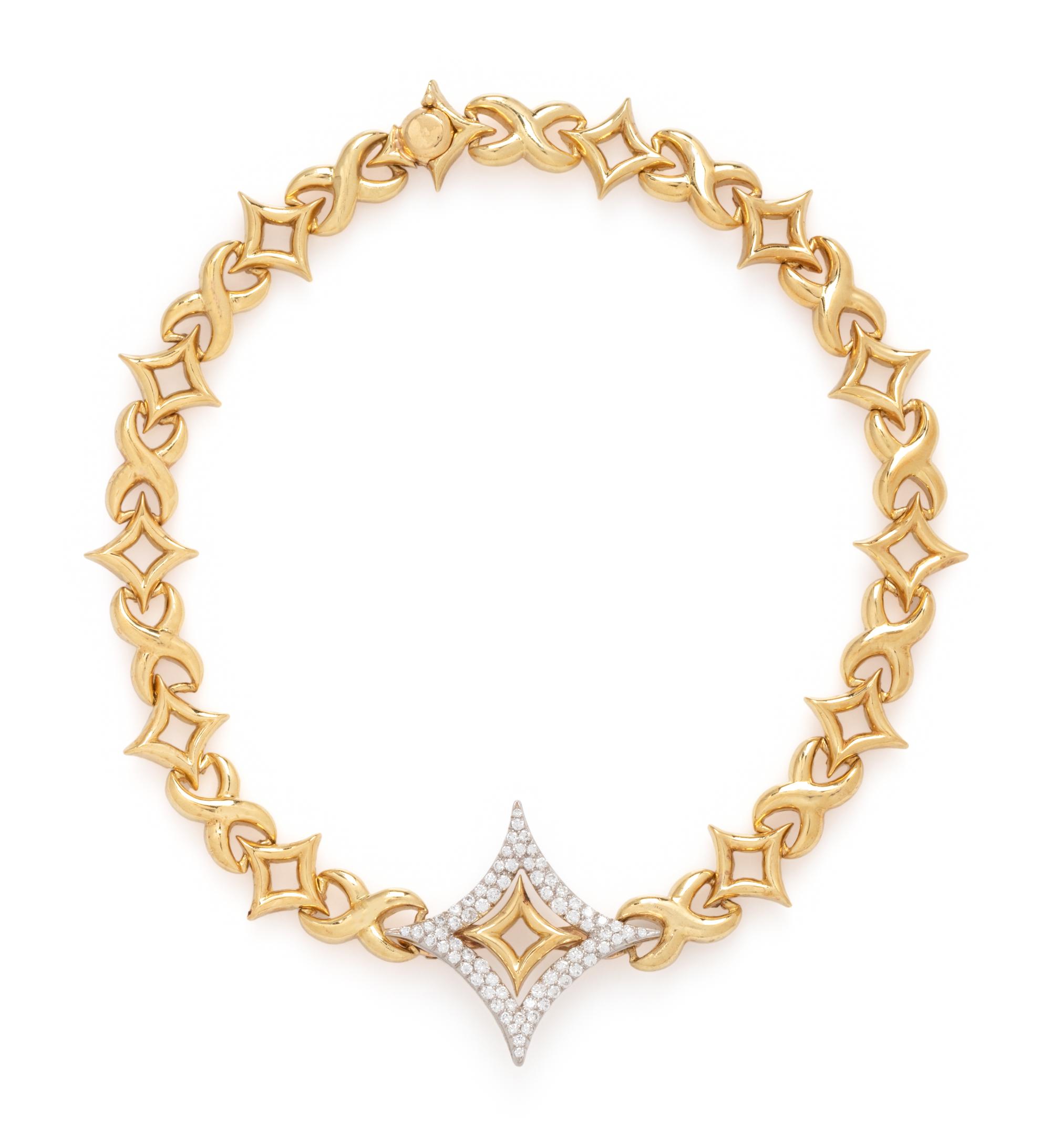 YELLOW GOLD AND DIAMOND NECKLACE