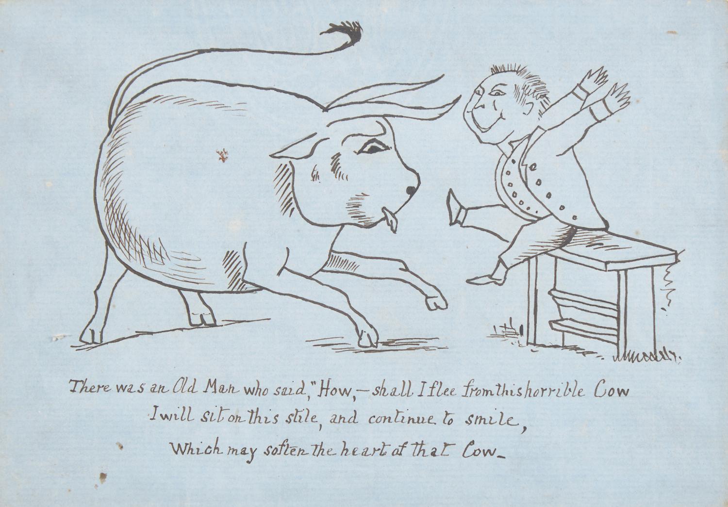 Lear, Edward. Original Drawing and Limerick