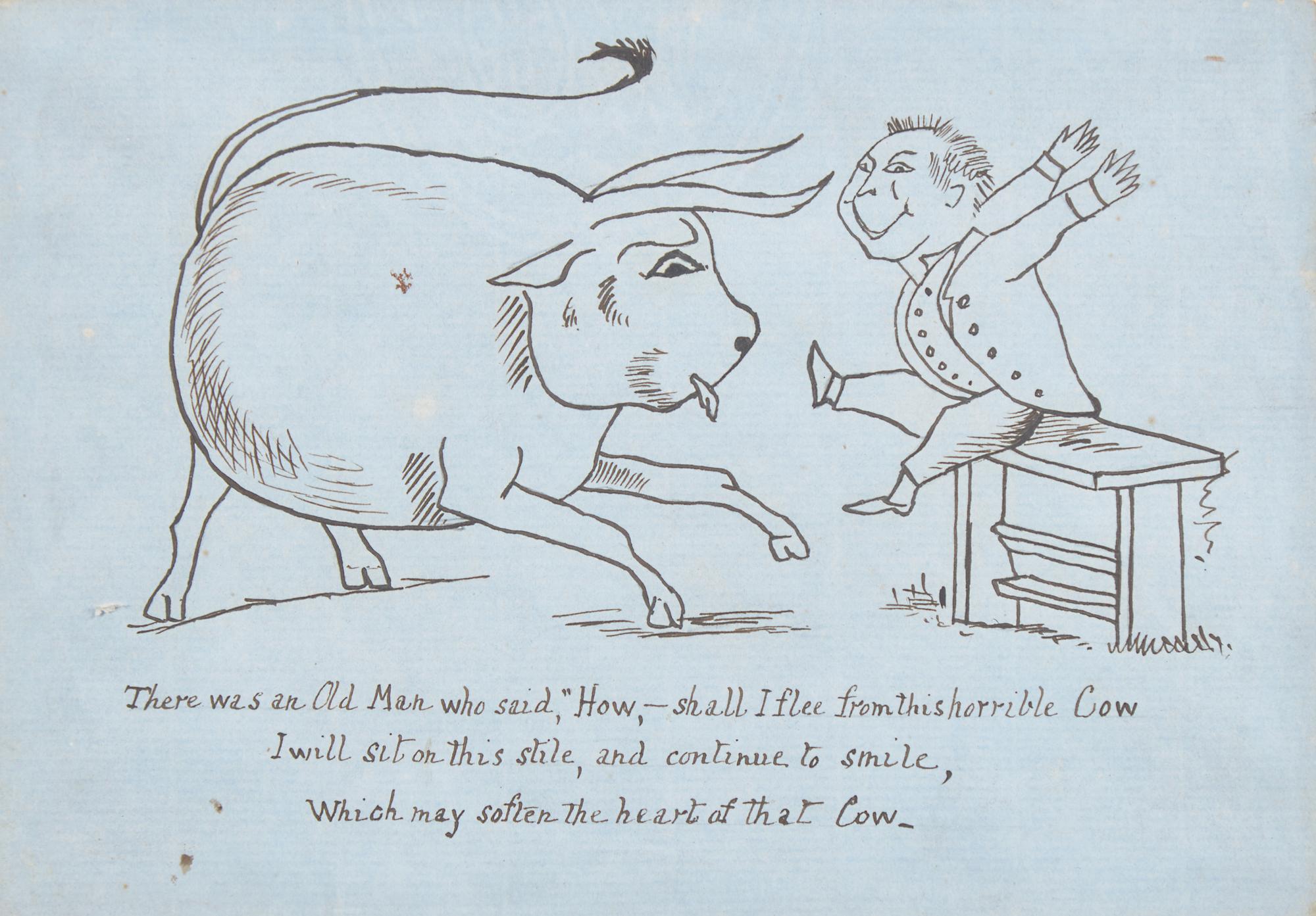 Lear, Edward. Original Drawing and Limerick