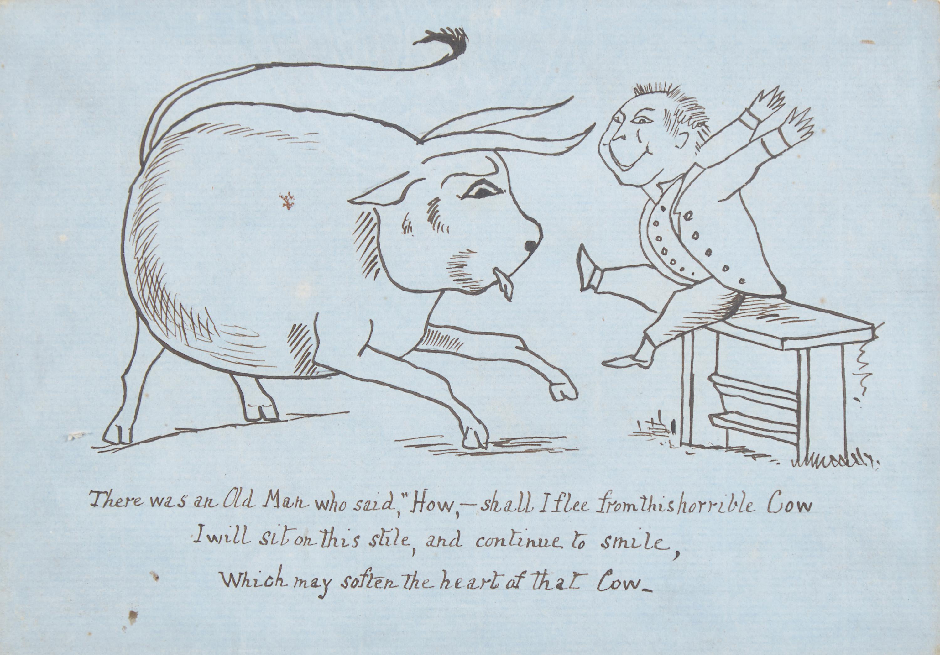 Lear, Edward. Original Drawing and Limerick