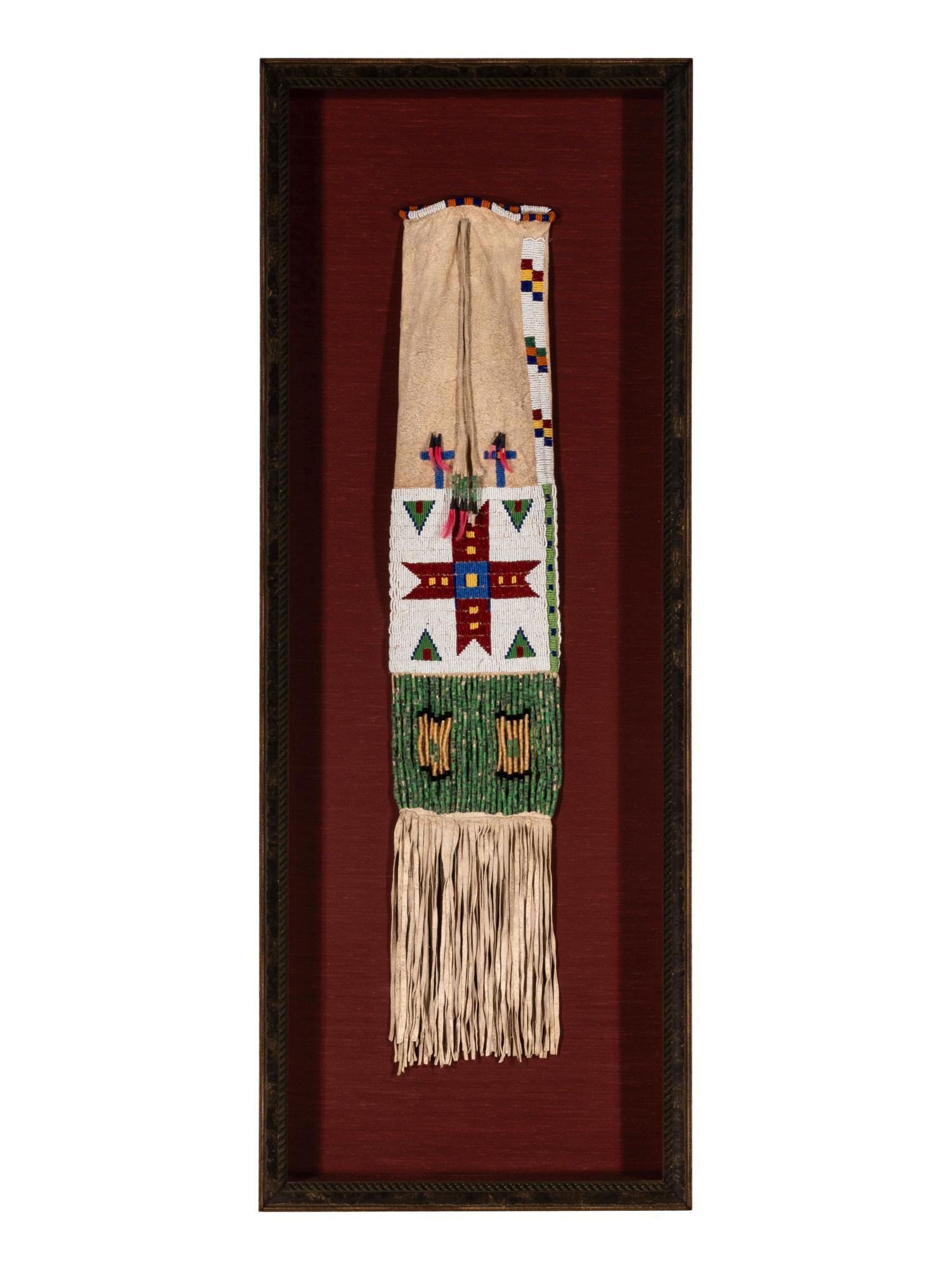 Northern Plains Beaded Hide Tobacco Bag