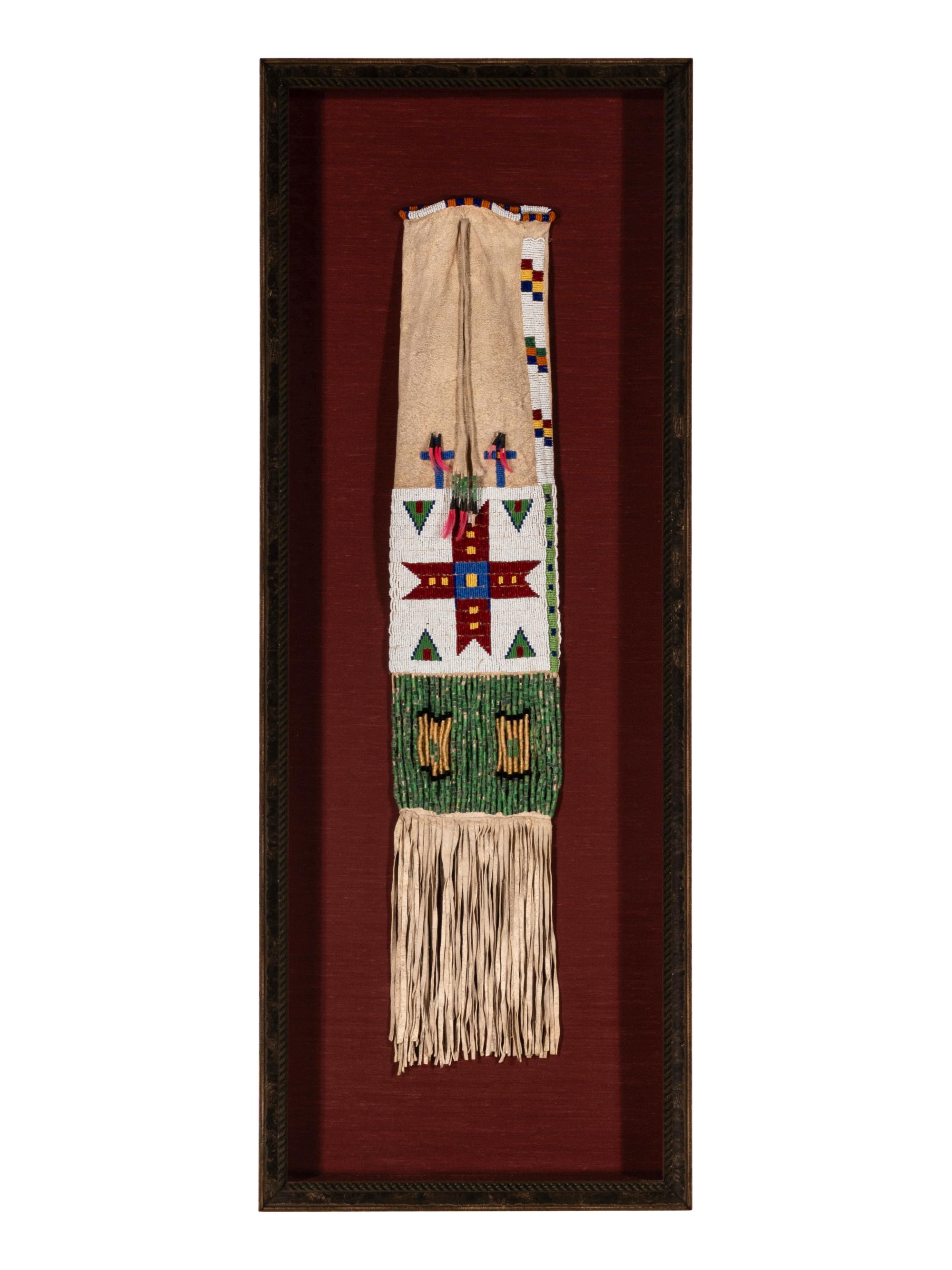 Northern Plains Beaded Hide Tobacco Bag