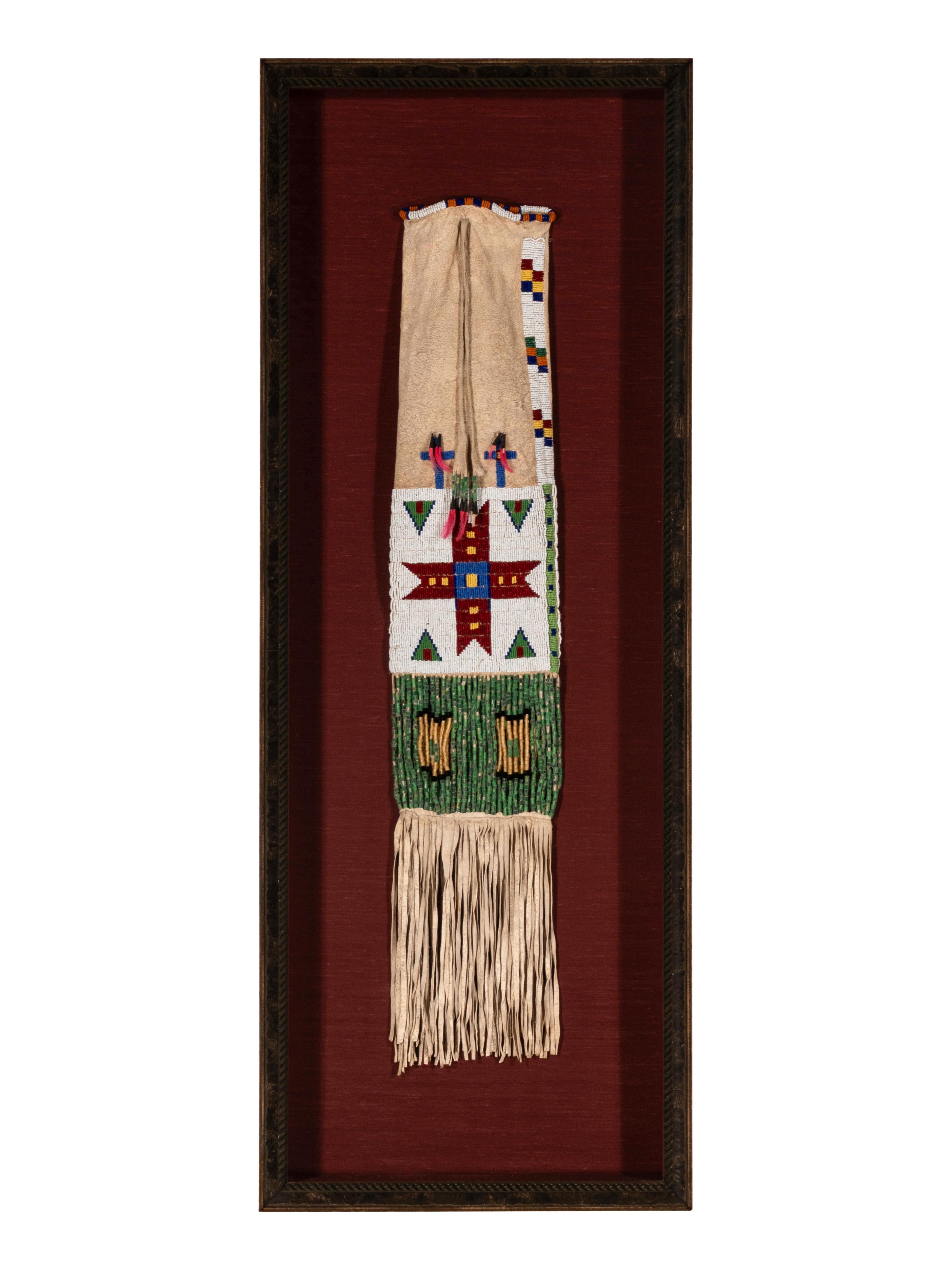 Northern Plains Beaded Hide Tobacco Bag