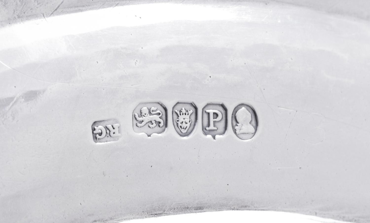 A George III Silver Meat Platter with Engraved Crest and Motto