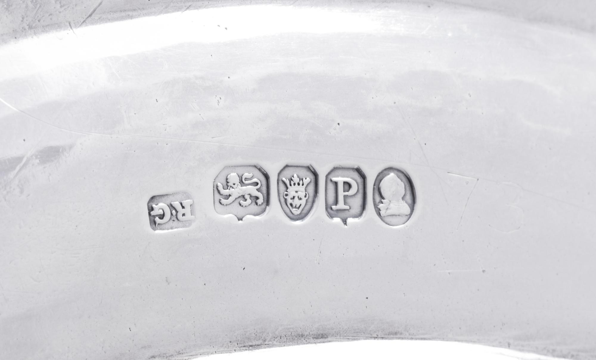 A George III Silver Meat Platter with Engraved Crest and Motto
