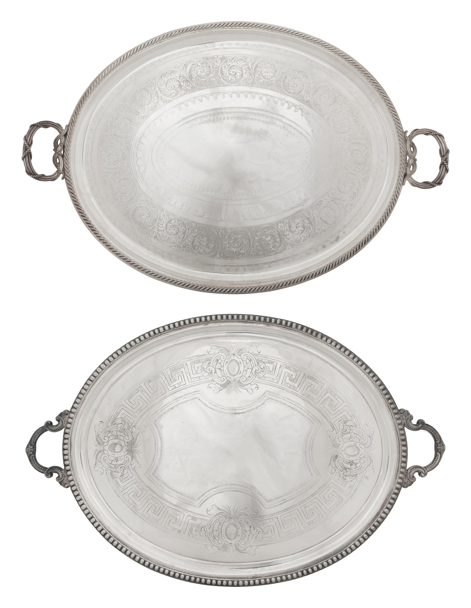 Two Victorian Silver-Plate Trays