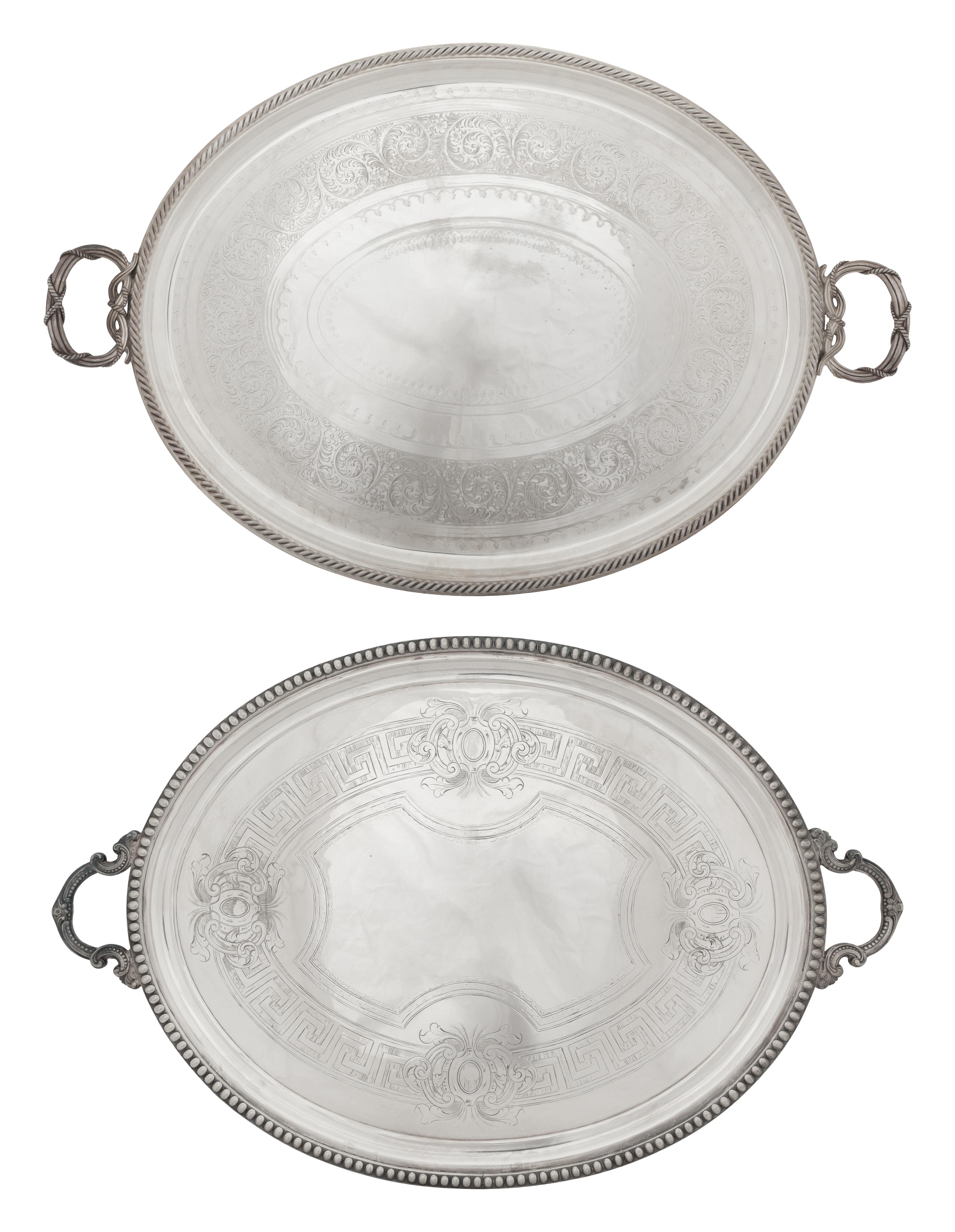 Two Victorian Silver-Plate Trays