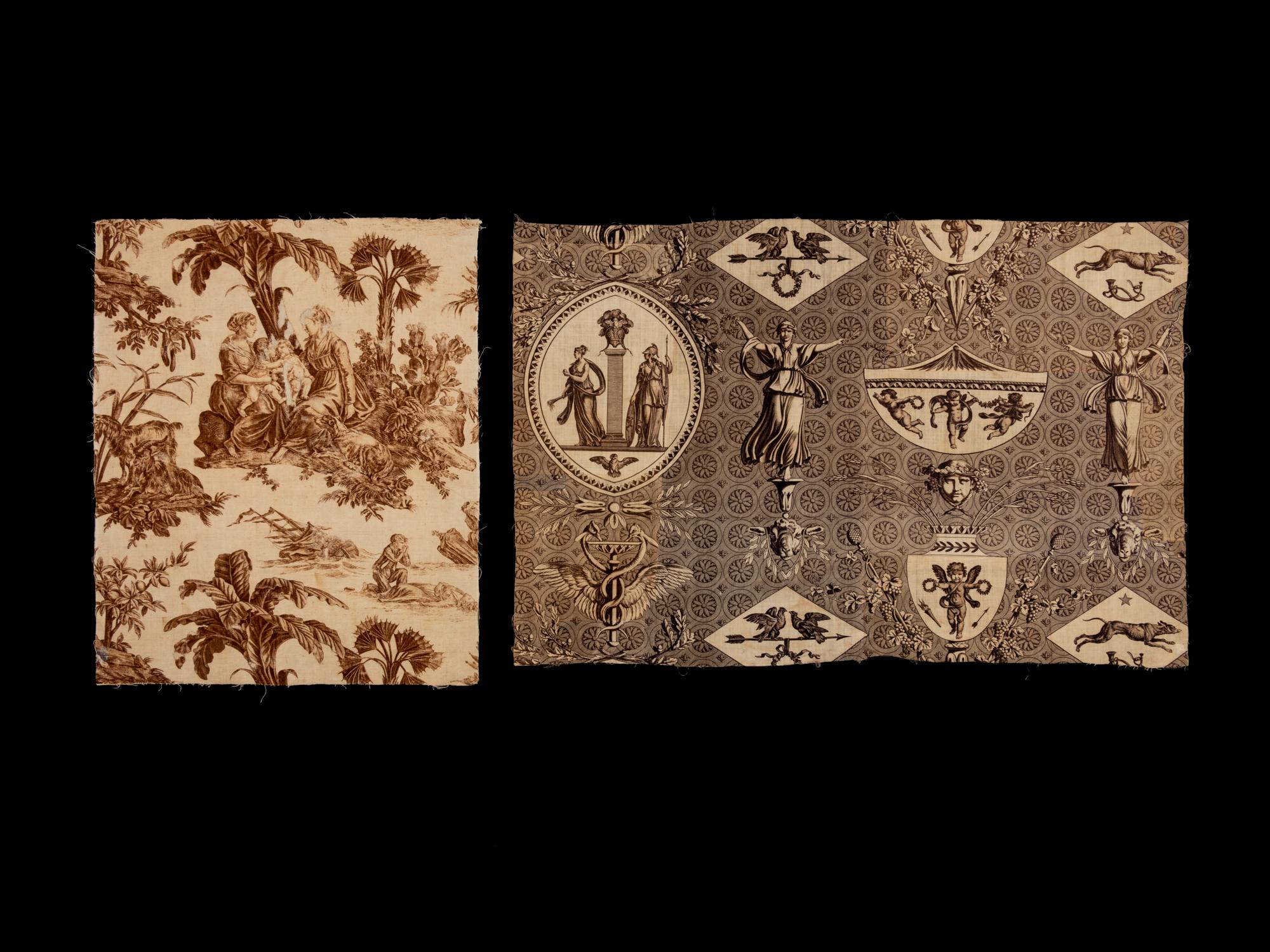 Two Fragments of Printed Textiles, 18th-19th Century