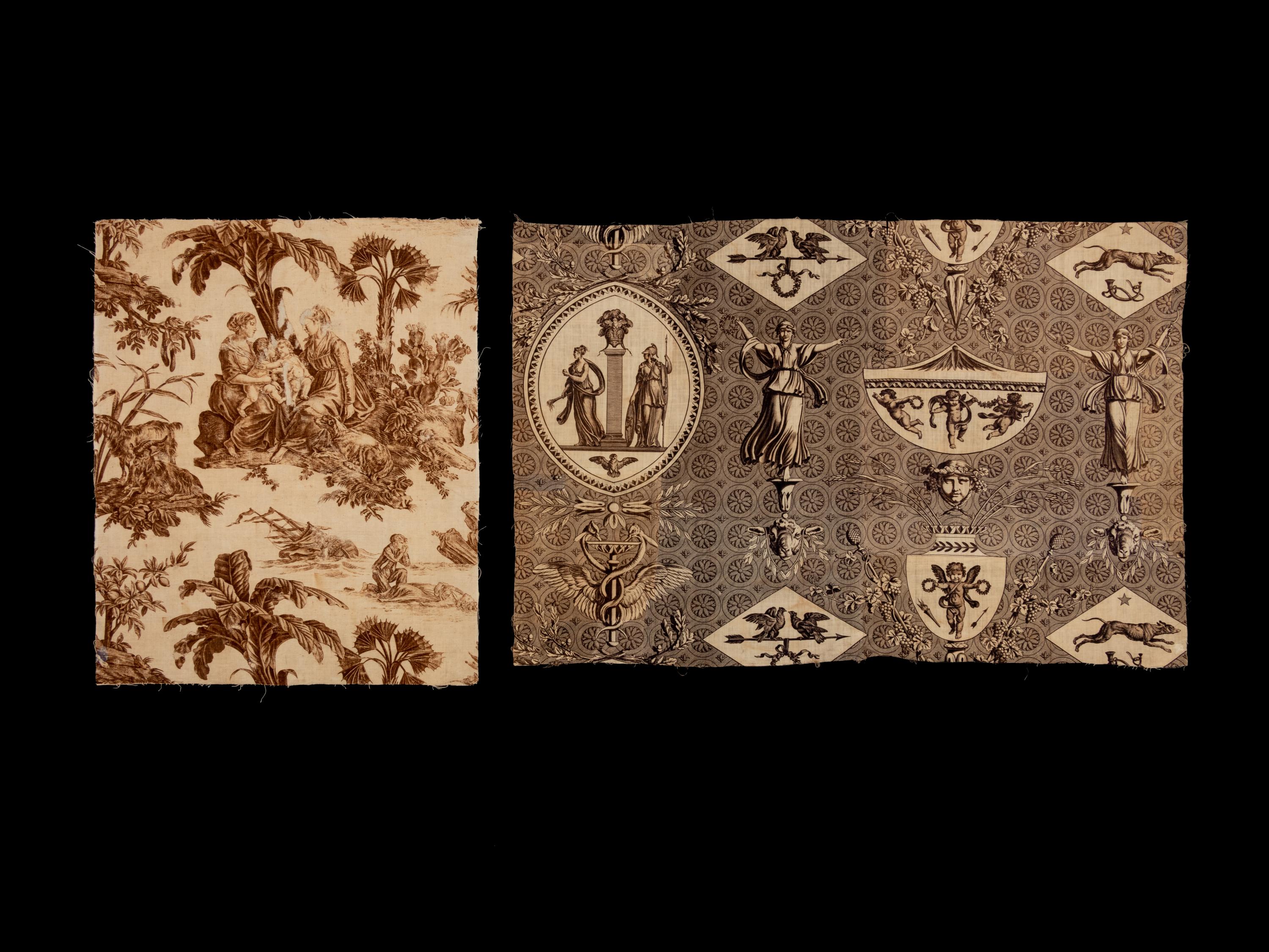 Two Fragments of Printed Textiles, 18th-19th Century
