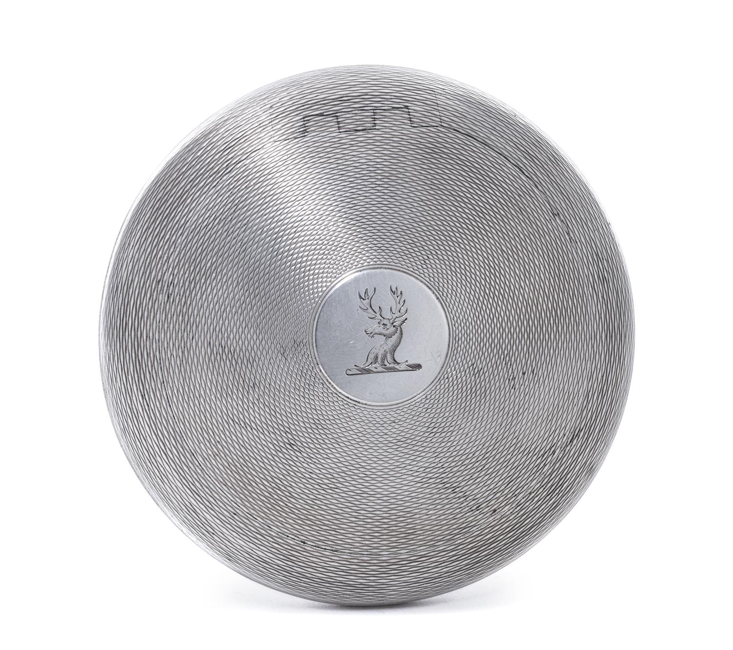 A Victorian Silver Box, Frederick Wright for Percy Edwards, London, 1898, of circular form with a hidden hinge lid, the exterior with e