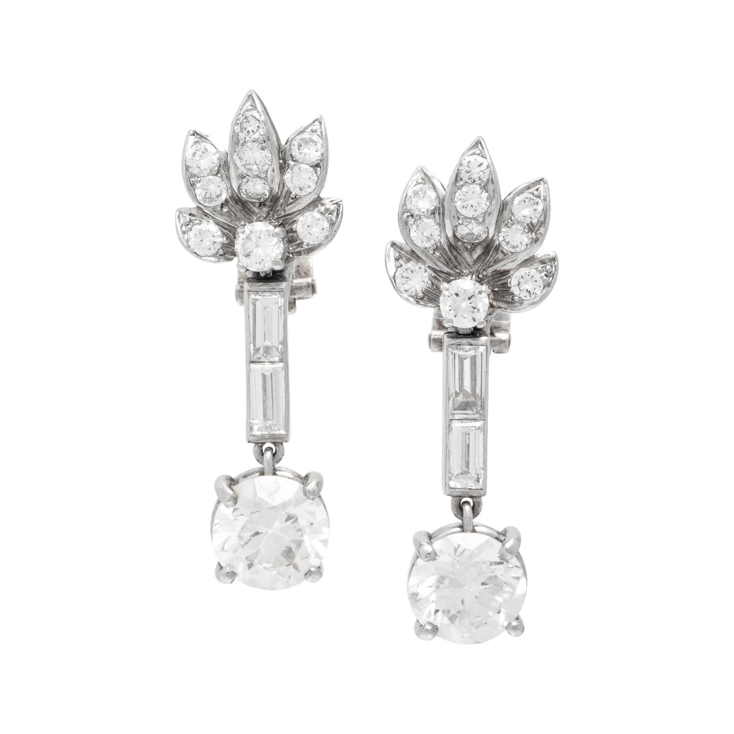 DIAMOND DROP CLIP EARRINGS