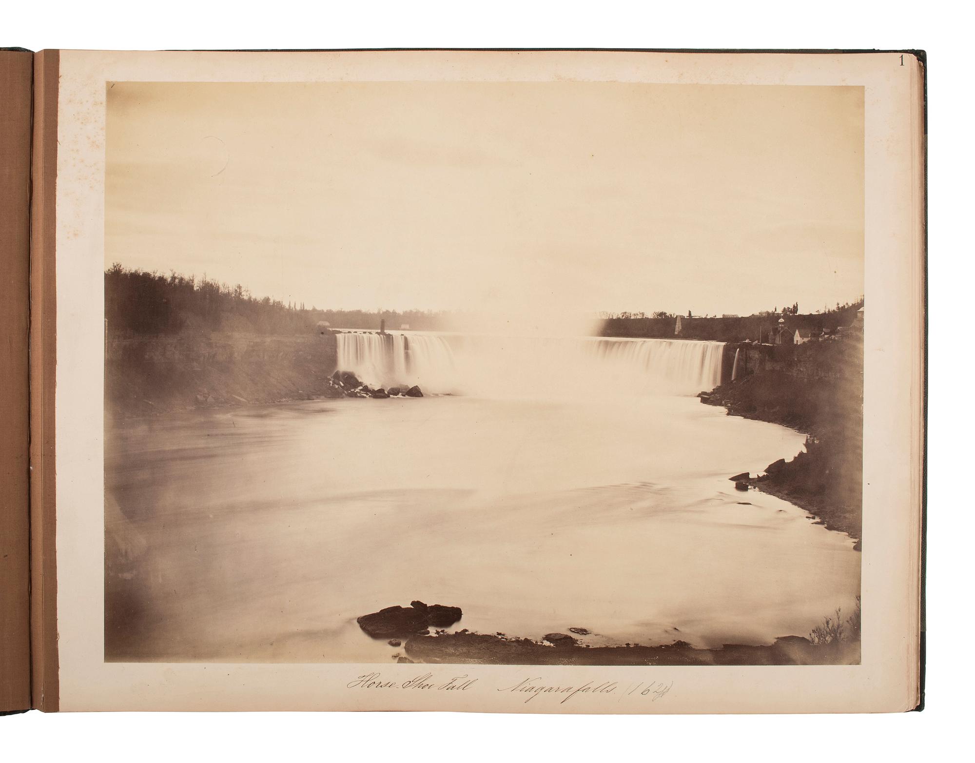 [NIAGARA FALLS, NY - EARLY PHOTOGRAPHY]. An album containing 20 views of Niagara Falls. Niagara Falls, New York, compiled in 1867.
