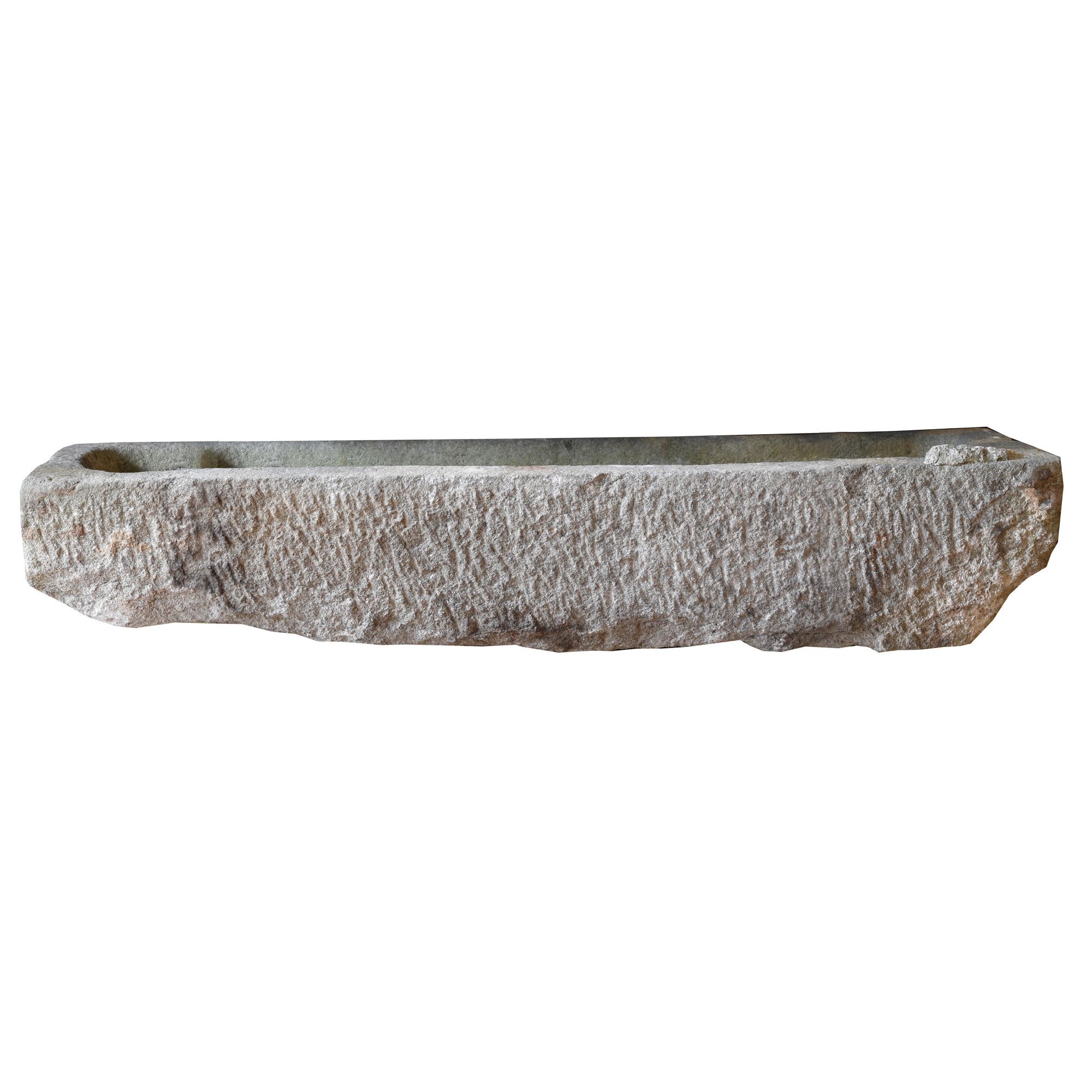A Limestone Trough 68.5" W x 18" D x 12" H — Czech Republic, Circa 1800