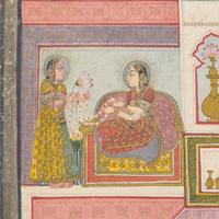 A Painting of Ragini, Pages from a Dispersed Ragamala Series (Garland of Musical Modes), Madhya Pradesh (Malwa or Bundelkhand Region), India, Circa 1725-1750