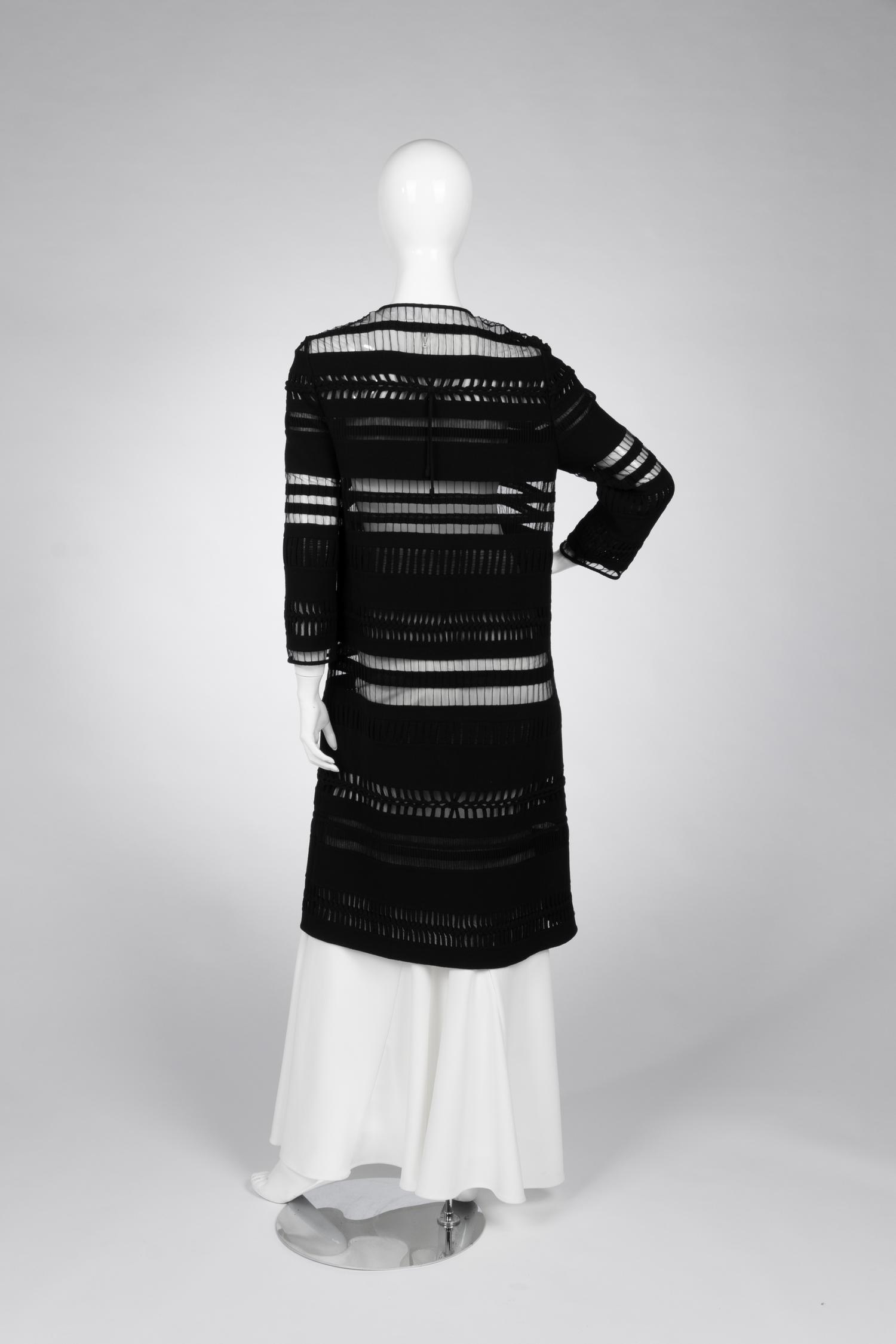 Ralph Rucci Wool Crepe and Net Banded Jacket, 2000-10s
