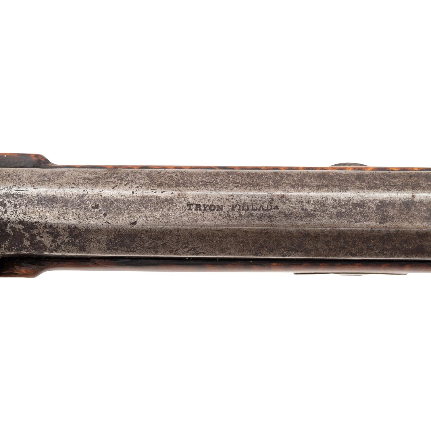 German Silver Mounted Tryon Half Stock Percussion Rifle