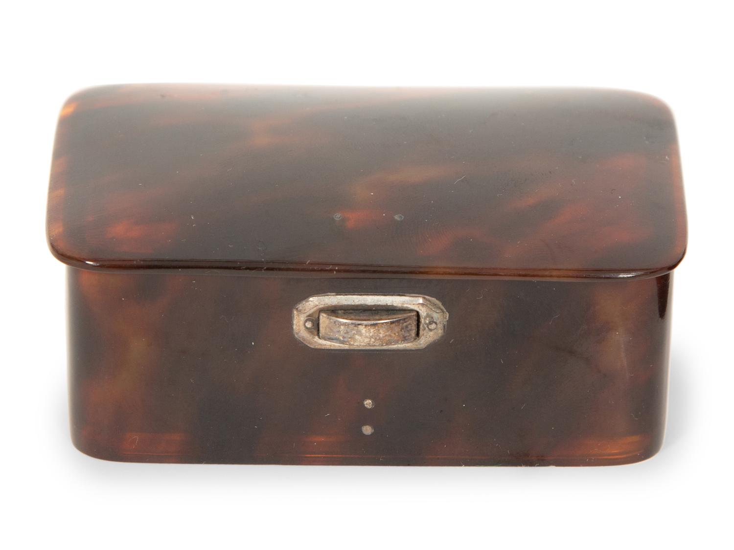 Three English Tortoise Shell Small Boxes