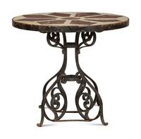 A French Marble and Iron Center Table