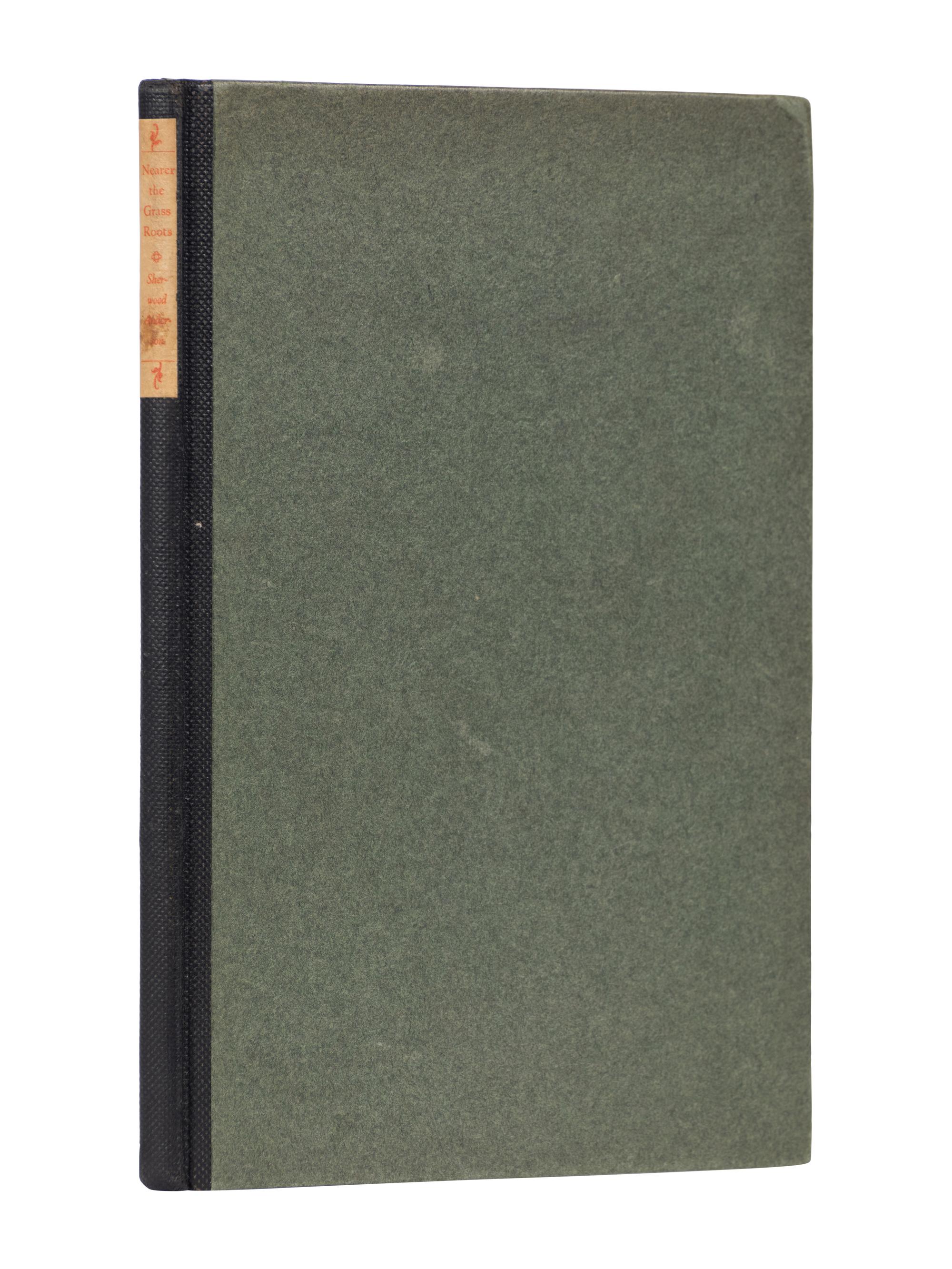 [WESTGATE PRESS]. ANDERSON, Sherwood. Nearer the Grass Roots. San Francisco: The Westgate Press, 1929.