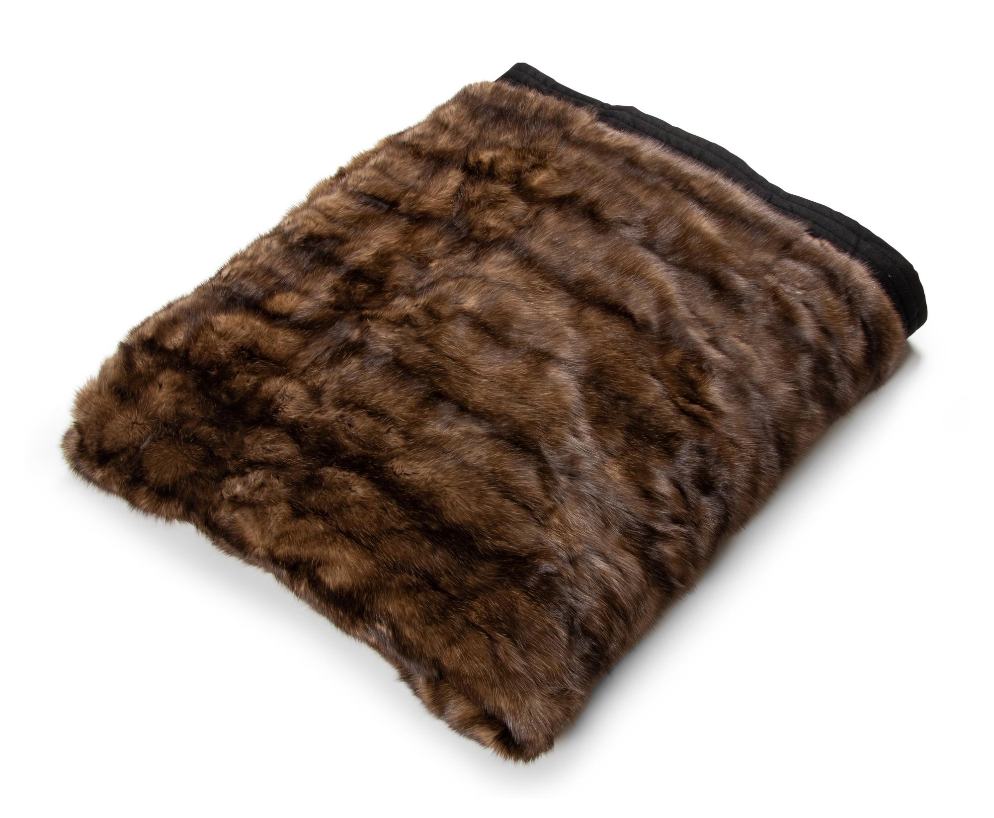 Dennis Basso Sable Fur and Cashmere Blanket,