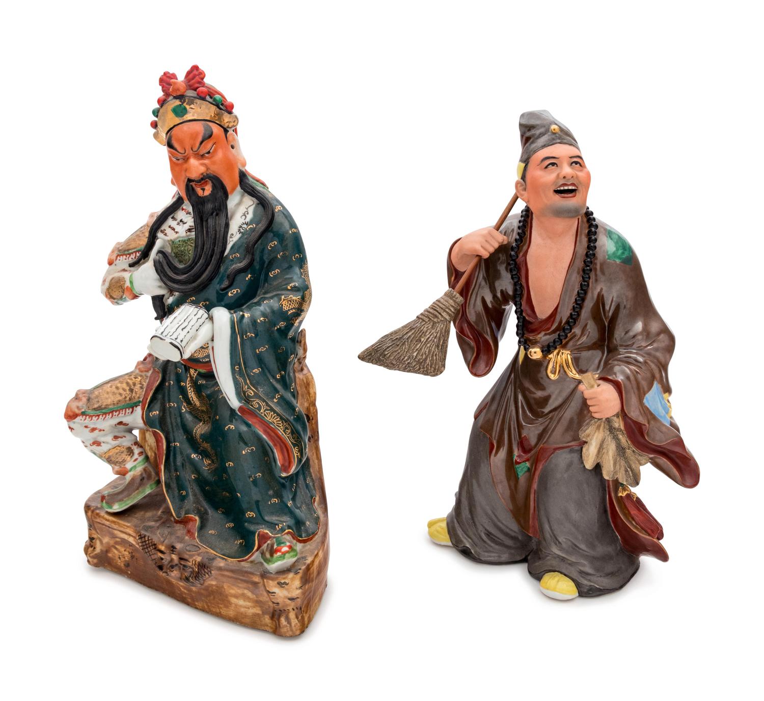 Two Chinese Polychrome Enameled Figures