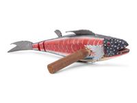 A Carved and Polychrome Painted Fish