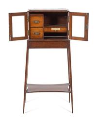 An Edwardian Oak Games-Chest on Stand