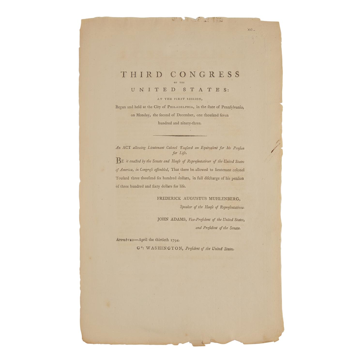 [American Revolution] Group of 2 Documents Related to Revolutionary War Pensions: For a Soldier who Helped Establish West Point Military Academy and a Soldier who Defended West Point as a Fortress