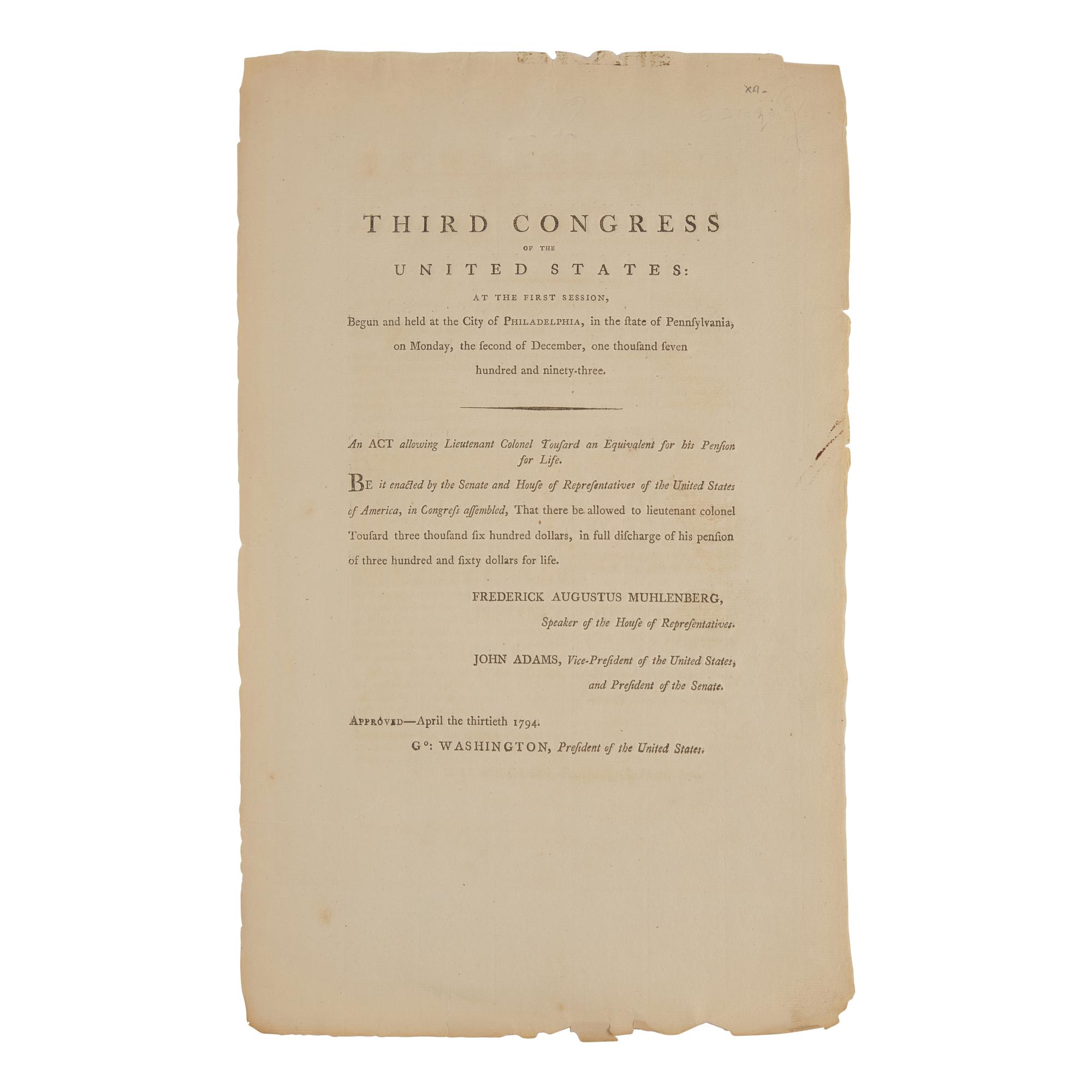 [American Revolution] Group of 2 Documents Related to Revolutionary War Pensions: For a Soldier who Helped Establish West Point Military Academy and a Soldier who Defended West Point as a Fortress