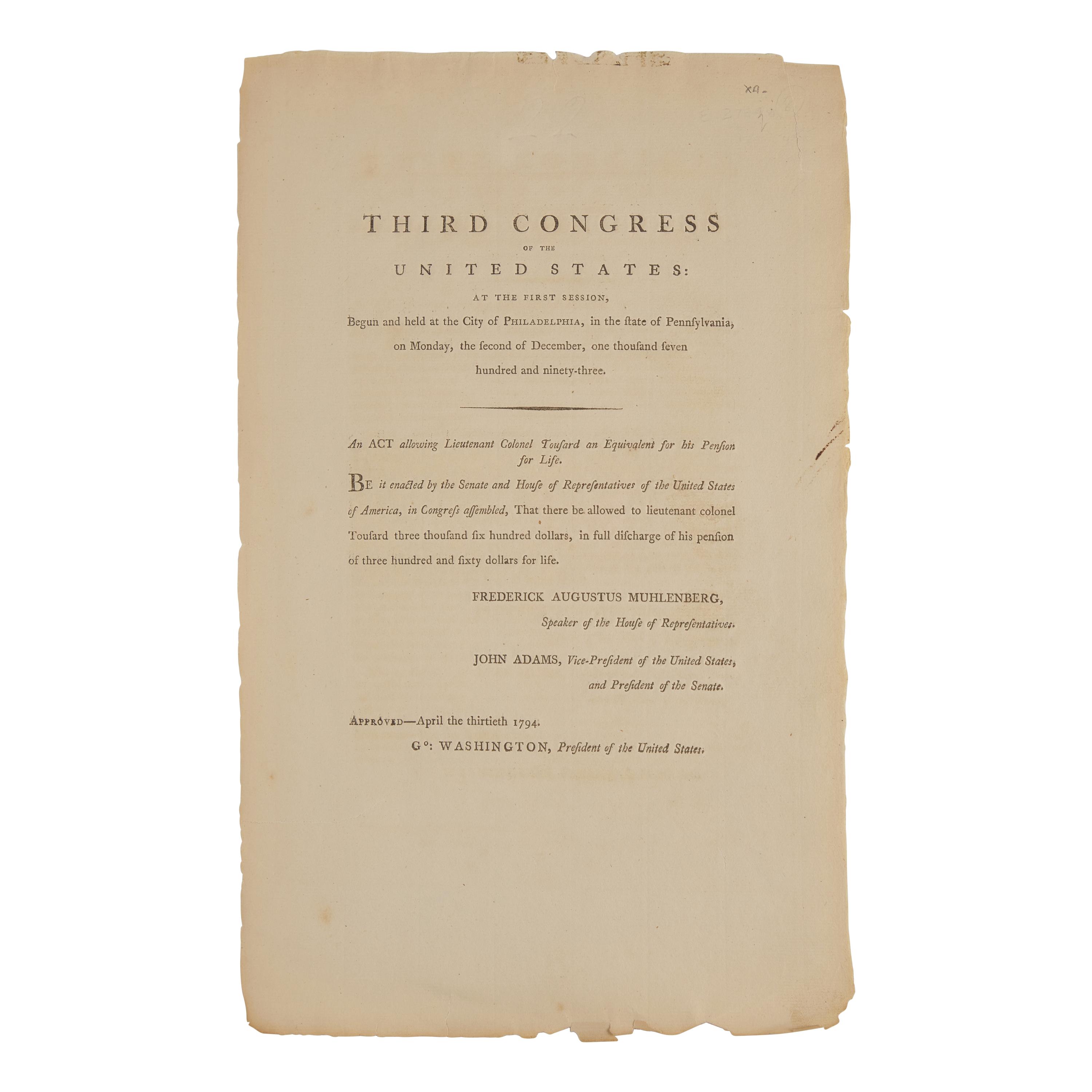 [American Revolution] Group of 2 Documents Related to Revolutionary War Pensions: For a Soldier who Helped Establish West Point Military Academy and a Soldier who Defended West Point as a Fortress