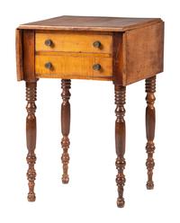 A Classical Tiger Maple Drop-Leaf Work Table