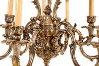 A Louis XV Style Gilt Metal Nine-Light Chandelier