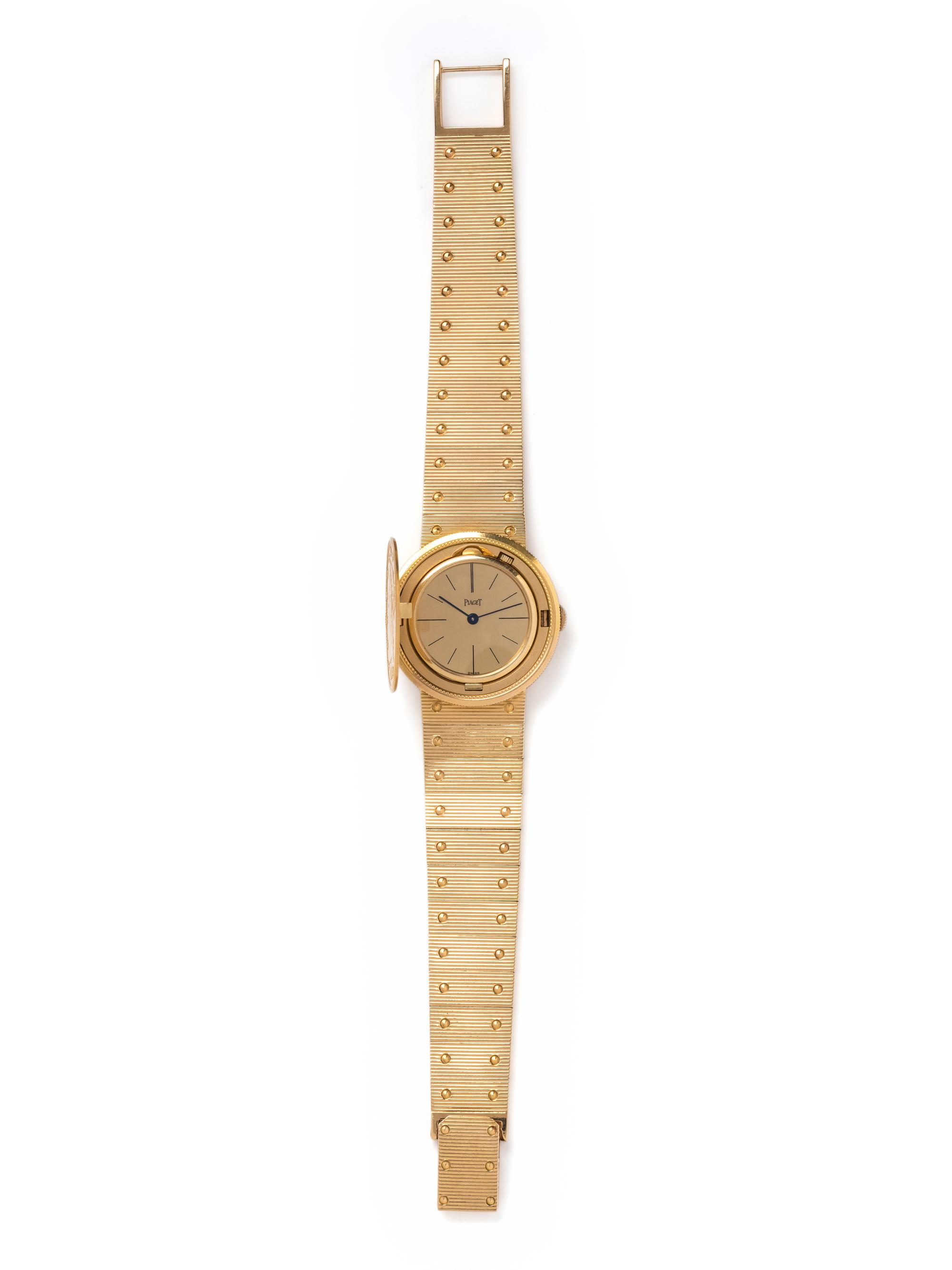 PIAGET, REF. 950 18K YELLOW GOLD AND COIN SURPRISE WRISTWATCH