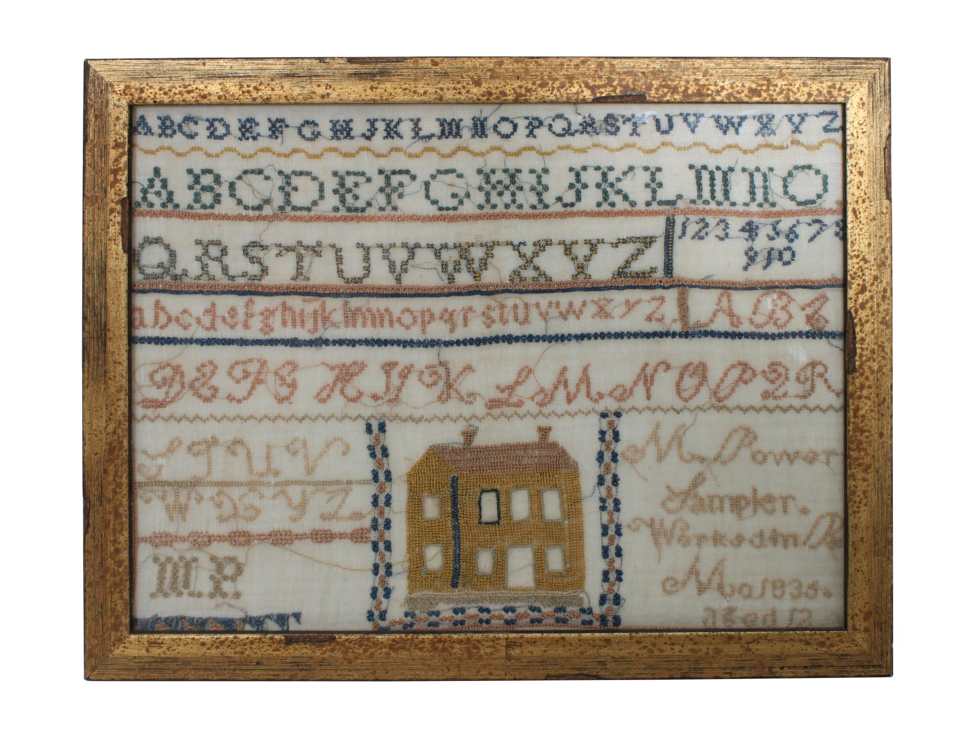 An American Needlework Sampler 9 x 12 inches — CIRCA 1836
