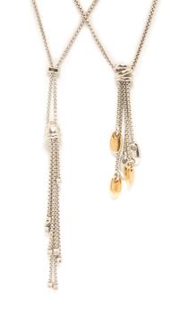 A Collection of 18 Karat White Gold and Diamond Tassel Necklaces, Fope, 19.70 dwts.