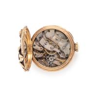 14K YELLOW GOLD HUNTER CASE POCKET WATCH AND CHAIN