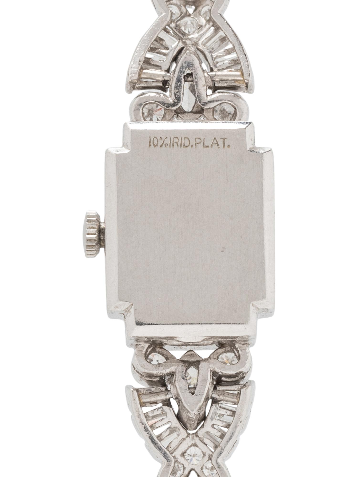 HAMILTON, PLATINUM AND DIAMOND WATCH