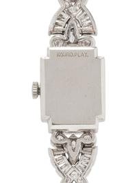HAMILTON, PLATINUM AND DIAMOND WATCH