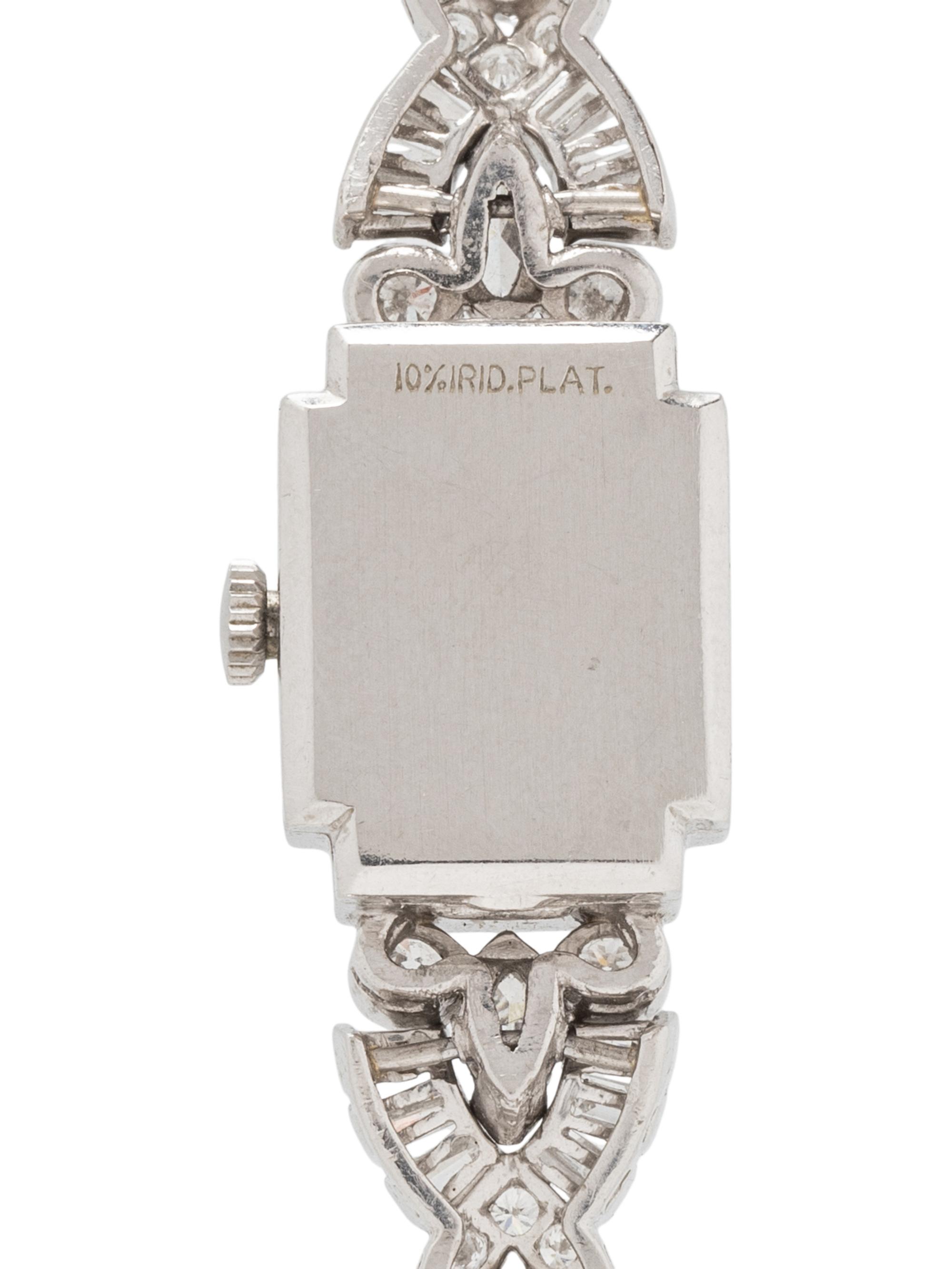 HAMILTON, PLATINUM AND DIAMOND WATCH