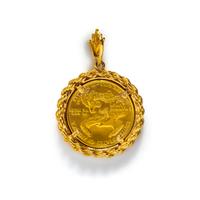 YELLOW GOLD COIN PENDANT
