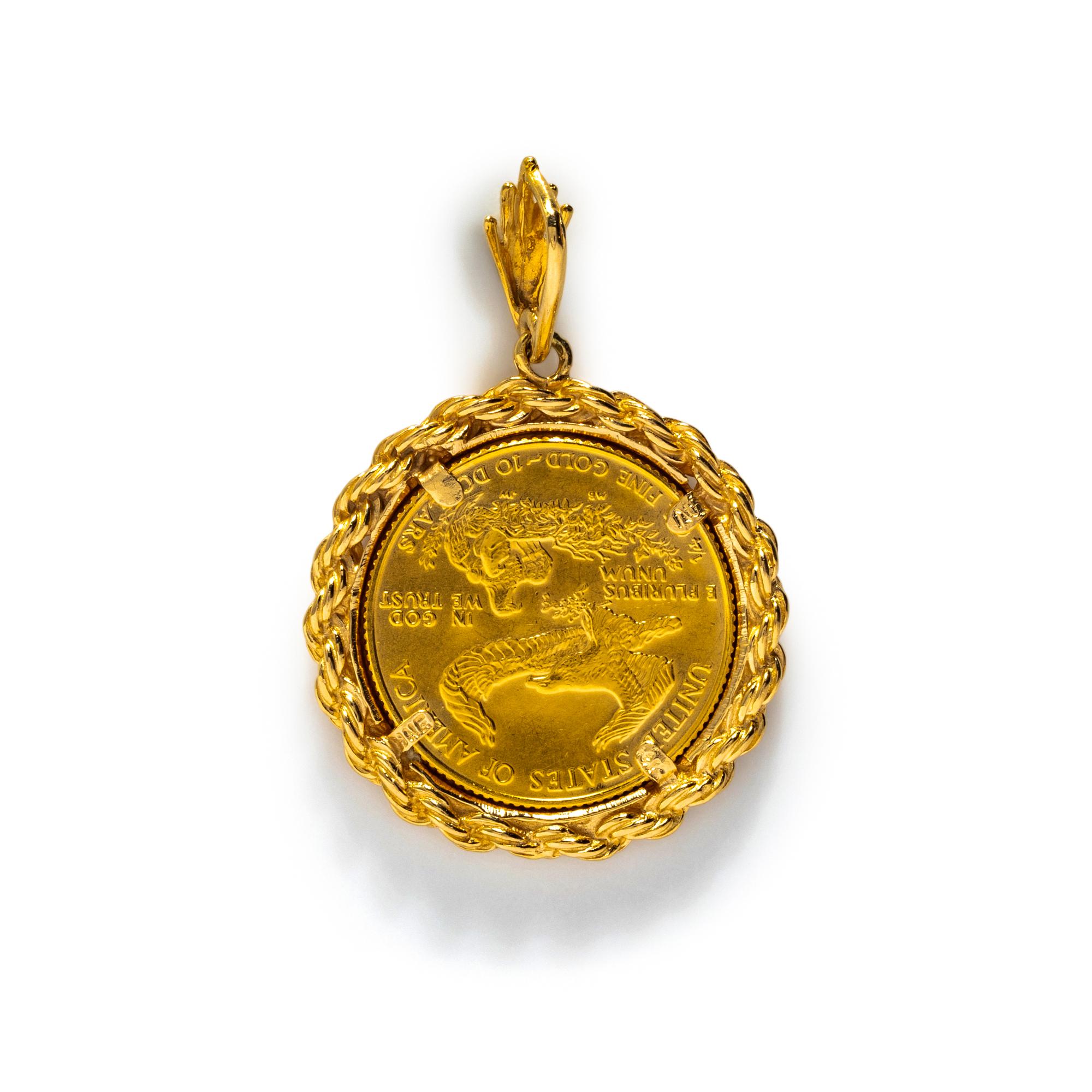 YELLOW GOLD COIN PENDANT