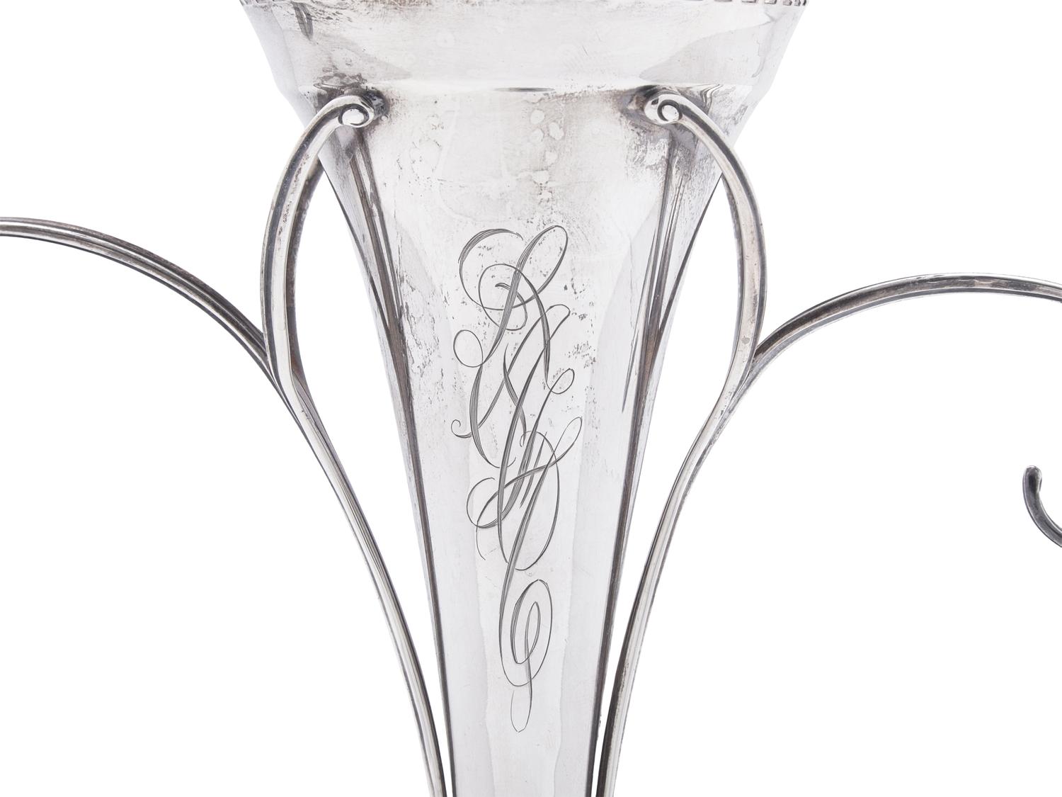 An American Silver Trumpet Vase