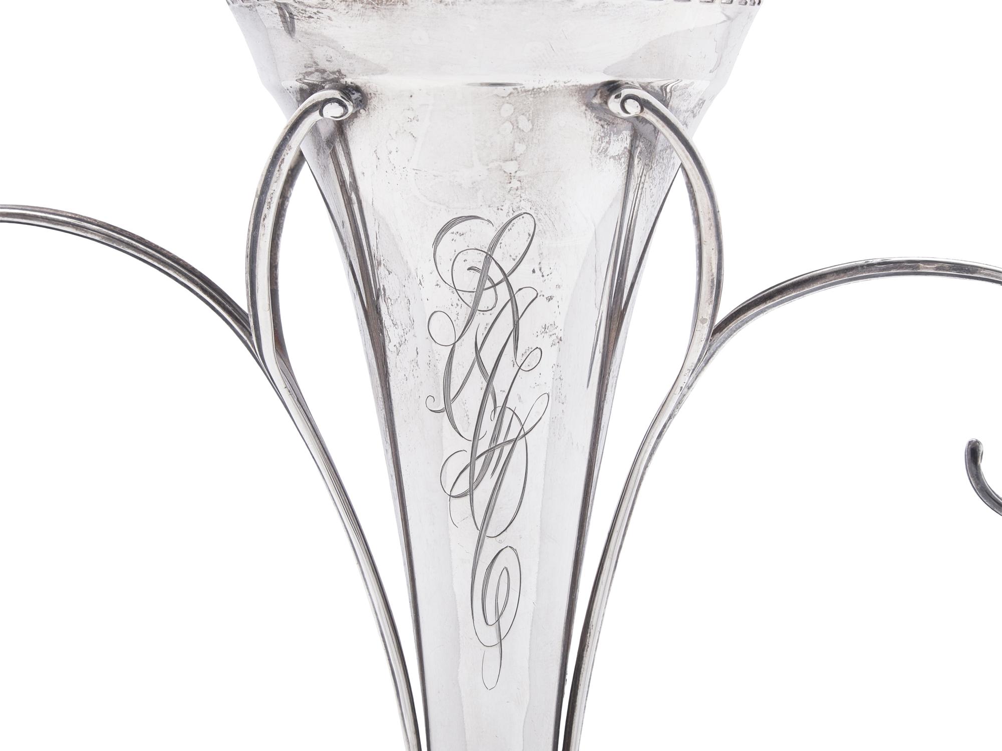 An American Silver Trumpet Vase