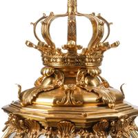A Pair of French Neoclassical Style Gilt Bronze and Etched Glass Hall Lanterns