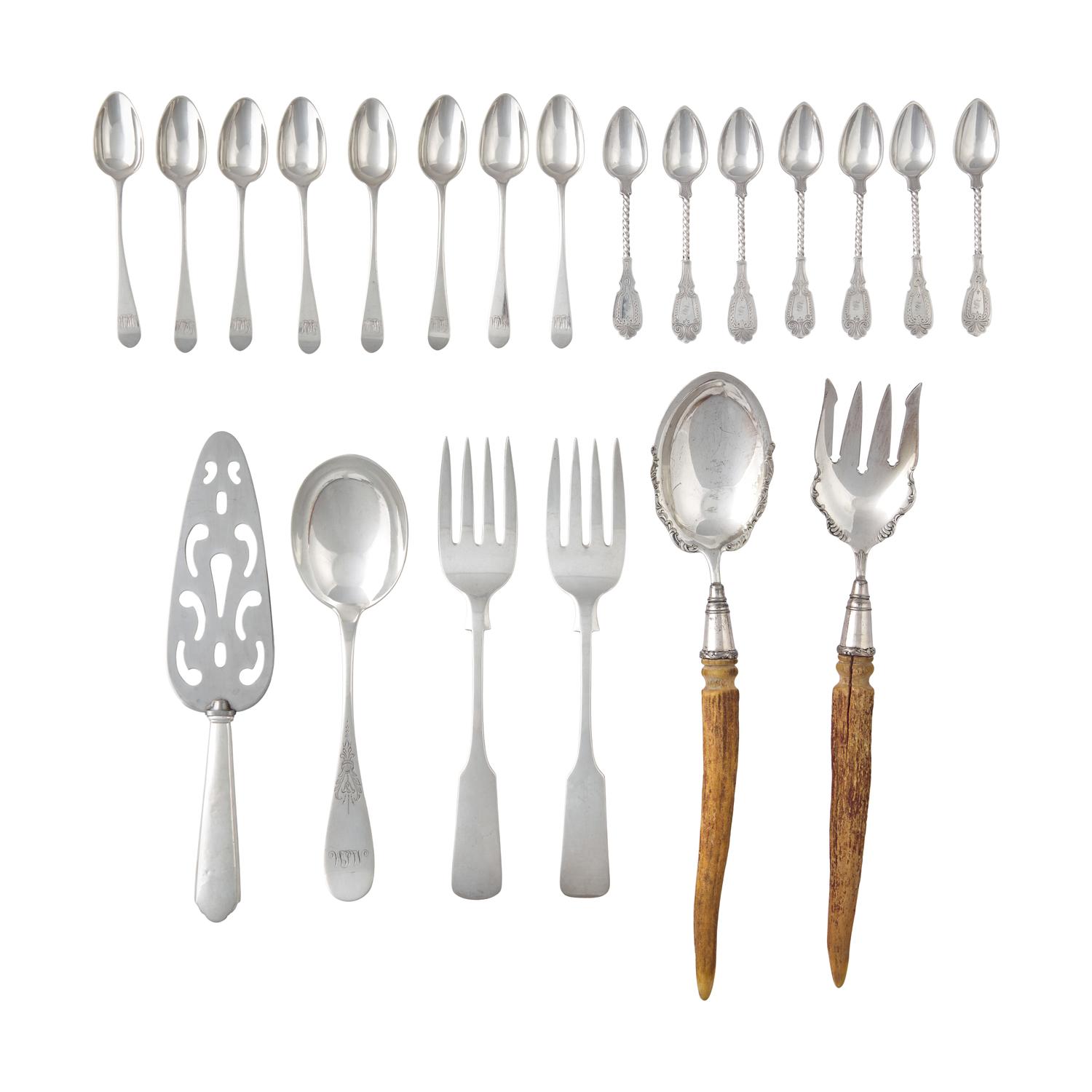 An Assorted Collection of Silver Flatware Articles
