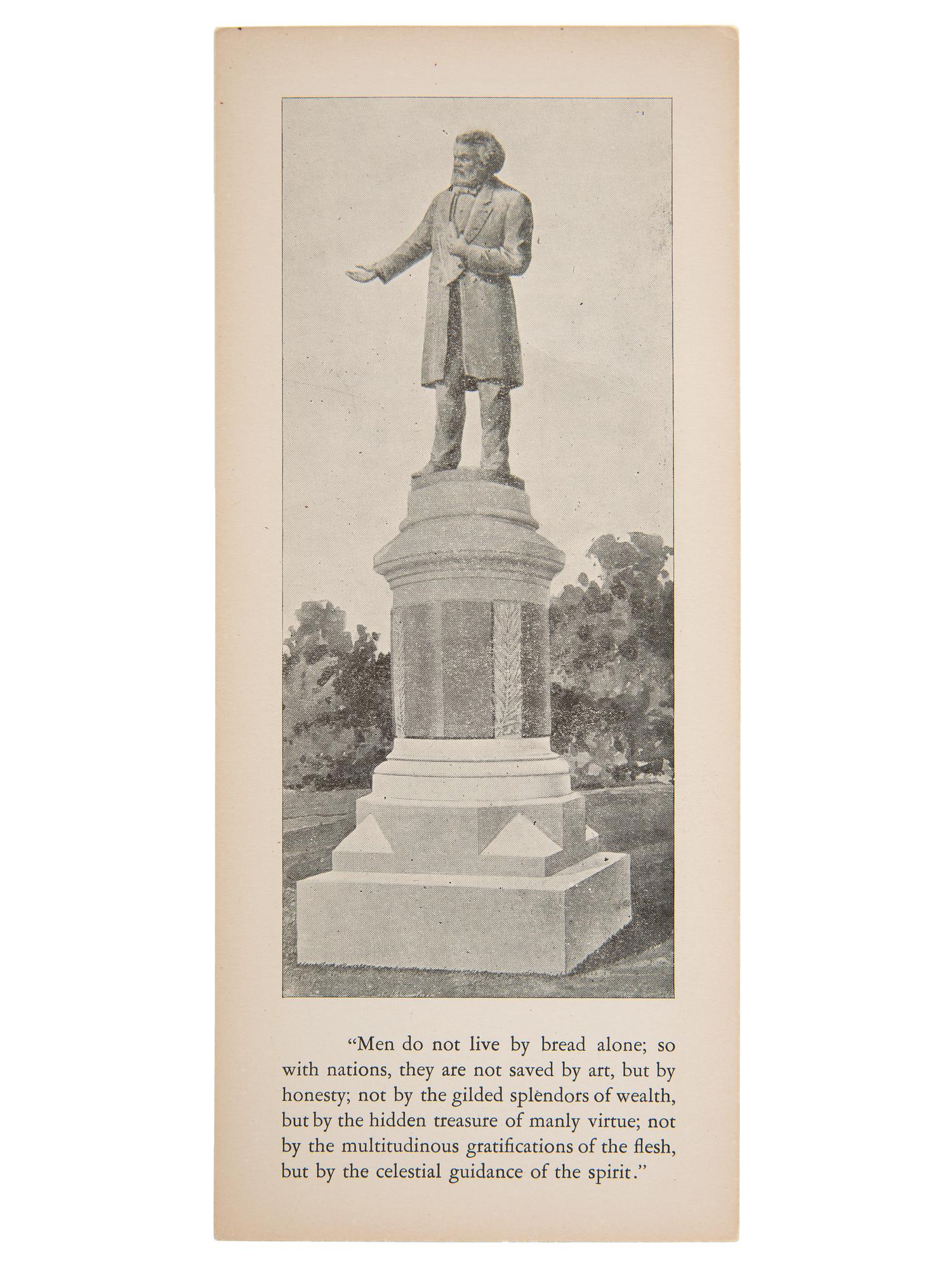 [AFRICAN AMERICANA] -- [DOUGLASS, Frederick (1818-1895)]. Commemoration from the Frederick Douglass Monument, First Public Monument to an African American in the United States. Rochester, NY: ca 1899.